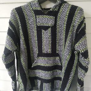 Baja Joe Unisex Striped Woven Pullover Hoodie S